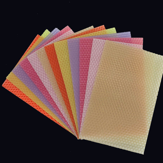 Coloured beeswax sheets 12 pack includes wick cord