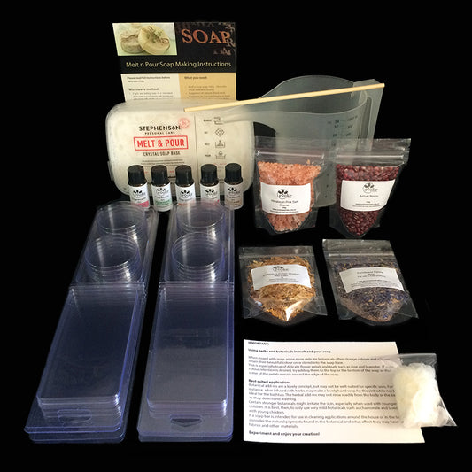 Exfoliating goats milk soap making kit includes botanicals - Evoke Australia