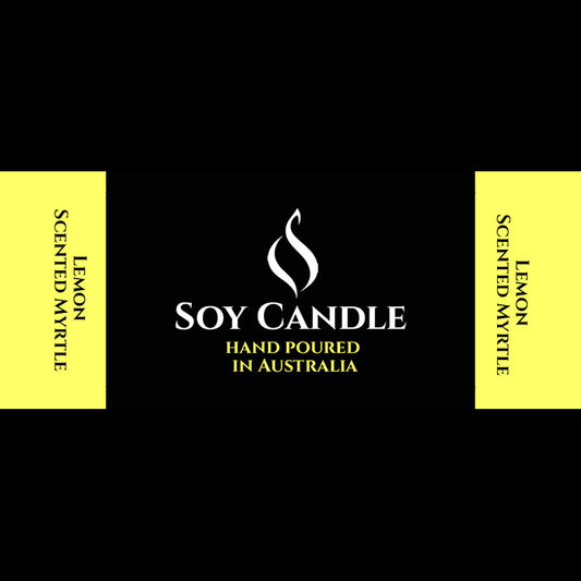 Soy Candle Label Lemon Scented Myrtle - Evoke Australia