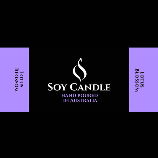 Soy Candle Label Lotus Blossom - Evoke Australia