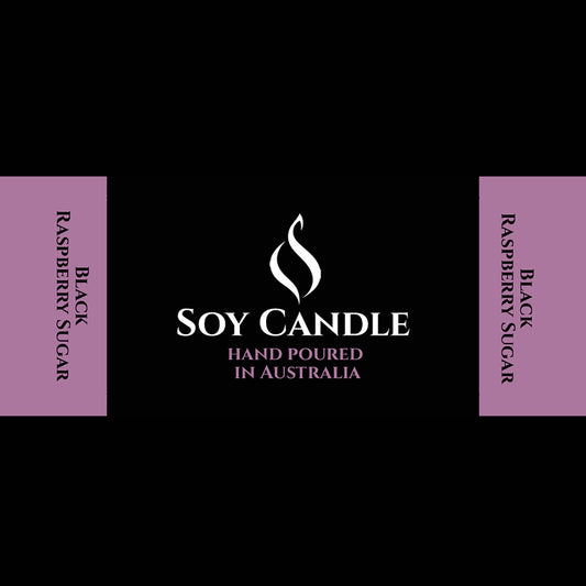 Soy Candle Label Black Raspberry Sugar - Evoke Australia