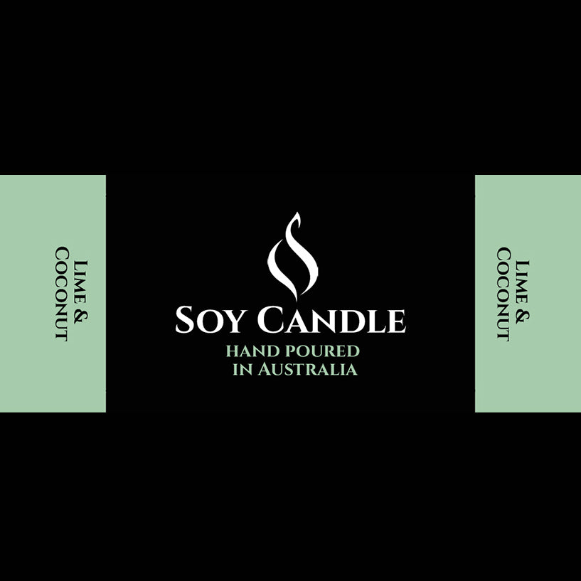 Soy Candle Label Lime and Coconut - Evoke Australia