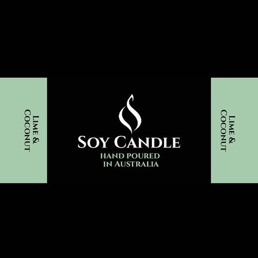 Soy Candle Label Lime and Coconut - Evoke Australia