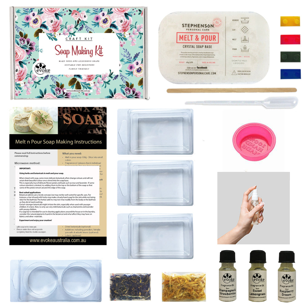 Soap Making Kit With Fragrance, Colour, Moulds and Botanicals