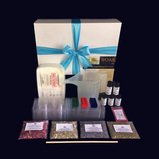 Gift boxed soap making kit with botanicals, fragrance & colour - Evoke Australia