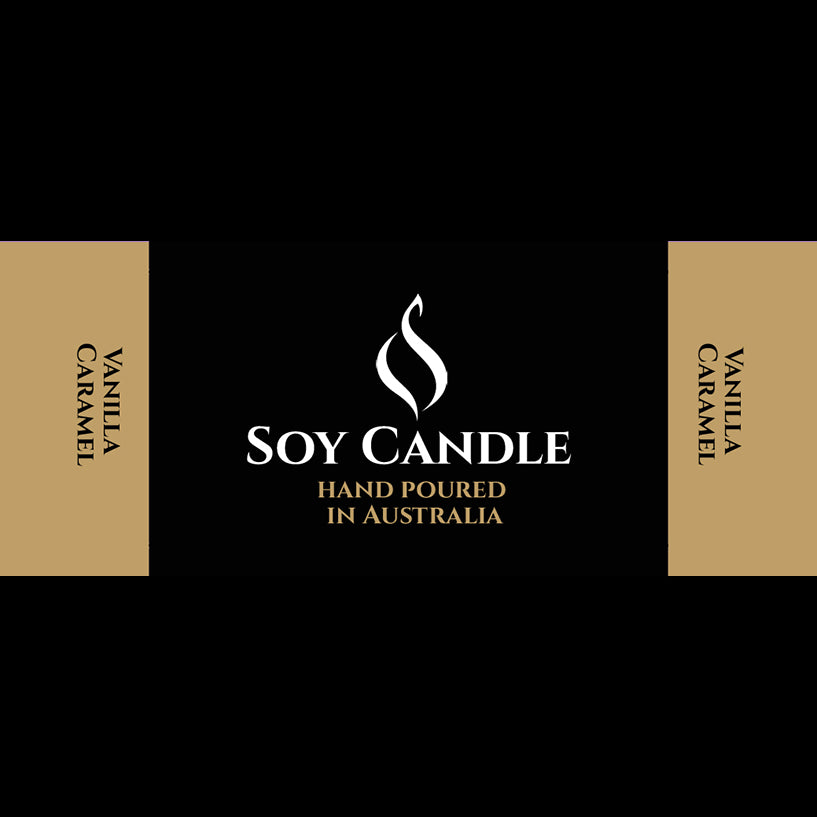 Soy Candle Label Vanilla Caramel - Evoke Australia