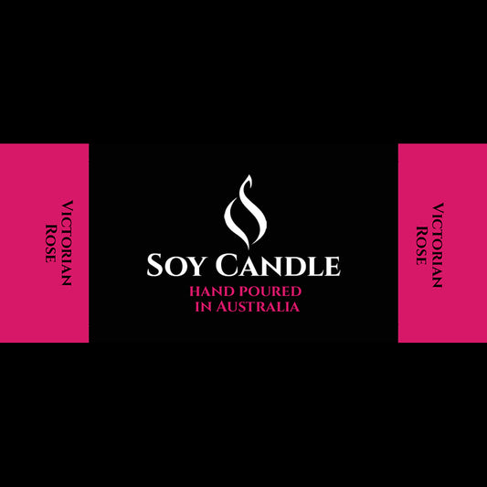 Soy Candle Label Victorian Rose - Evoke Australia